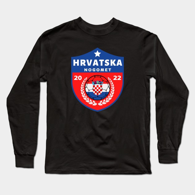 Hrvatska Football Long Sleeve T-Shirt by footballomatic